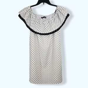 Zara Polka Dot Off the Shoulder Mini Dress Sz Med
